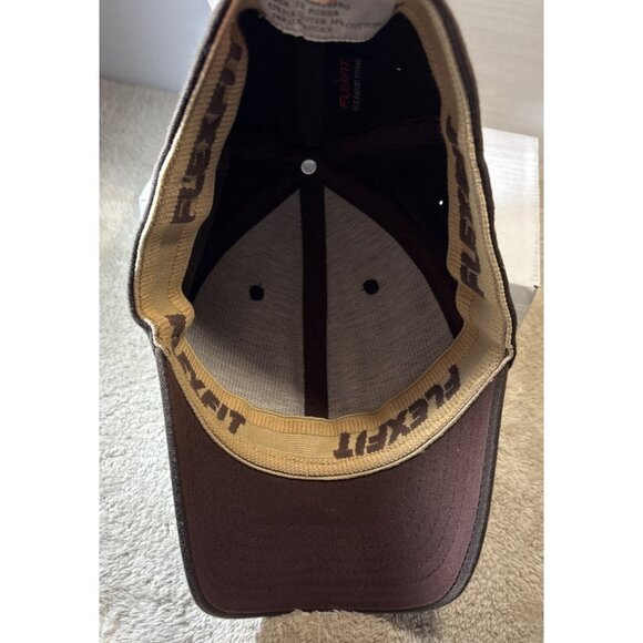 Billabong Logo Brown Flexfit Hat Blue Logo - Picture 5 of 6